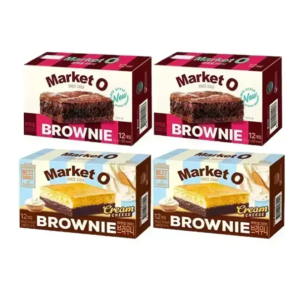 마켓오 리얼브라우니, 20g, 12입, 2개 + 크림치즈 브라우니 12입,2개