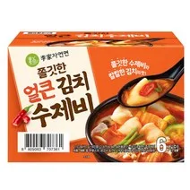 이가자연면 쫄깃한 얼큰 김치수제비, 187g, 6개