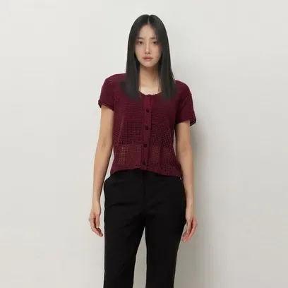 손뜨개 트리밍 가디건_SAKC43631WI