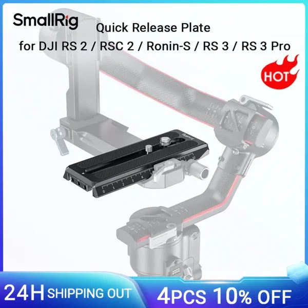 DJI RS3 /RS3 Pro/RS 2/RSC 2/RS 4/RS 4Pro/Ronin-S 짐벌(1/4 나사 구멍 포함)용 SmallRig Manfrotto 퀵 릴리스 플레이트 -3158B