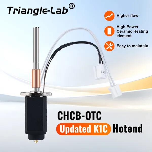 트라이앵글랩 ®   CHCB-OTC 업데이트된 K1C 핫엔드 고유량 고출력 고온 K1C 3D 프린터용 CF ABS PLA PETG 인쇄 가능