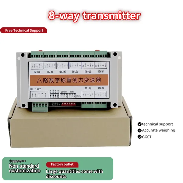 BENGBUZZQY 8방향 계량 센서 신호 변환기 RS485 Modbus-RTU 다중 채널 로드셀 모듈 1/500,000 해상도