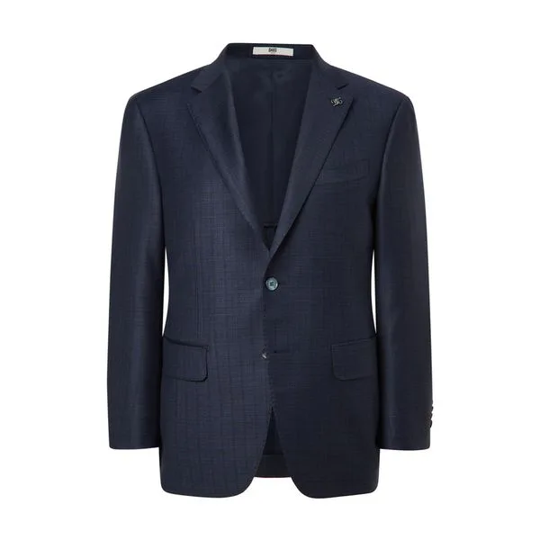 블루 LORO PIANA 원단 울100 체크 수트 자켓 DMSJ4A012B2