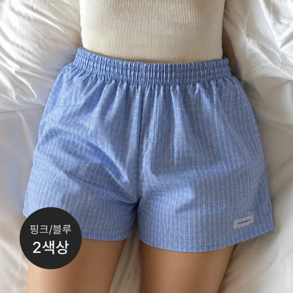 하나만 시어서커 여성 홈 트렁크 2매 패키지