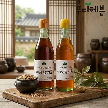 100% 통깨로 진하게 짠 들기름 350ml