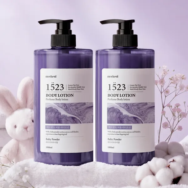 메르헨트 퍼퓸 바디로션, 베이비파우향, 1000ml, 2개