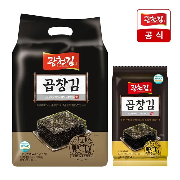 [광천김][광천김] 프리미엄 곱창김 도시락김 5g 27봉 : 롯데ON