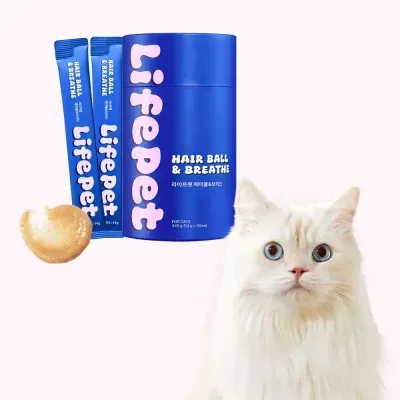 라이프펫 고양이 헤어볼 호흡기 영양제 헤어볼&브리드 420g 1박스