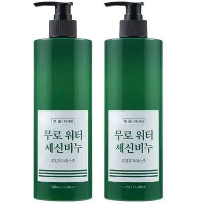 무로 데일리 각질케어 대용량 워터 세신비누 로얄유자머스크향, 510ml, 2개
