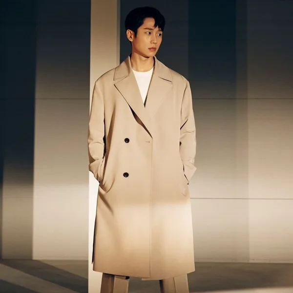 [마인드브릿지] [딜크릿] 더블 트렌치 코트_베이지