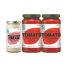 청정원 명란크림 파스타소스 350g, 1개+토마토 파스타소스 600g, 2개