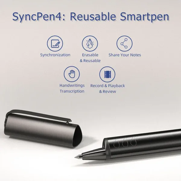SyncPen4 지워지고 재사용 가능한 스마트펜 세트 스마트 노트북 지능적이고 정밀한 필기 시스템 오프라인 저장 지원