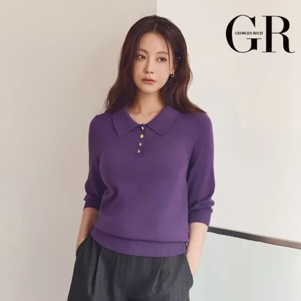 [조르쥬 레쉬] (26FW) 버튼 포인트 카라 니트 4종