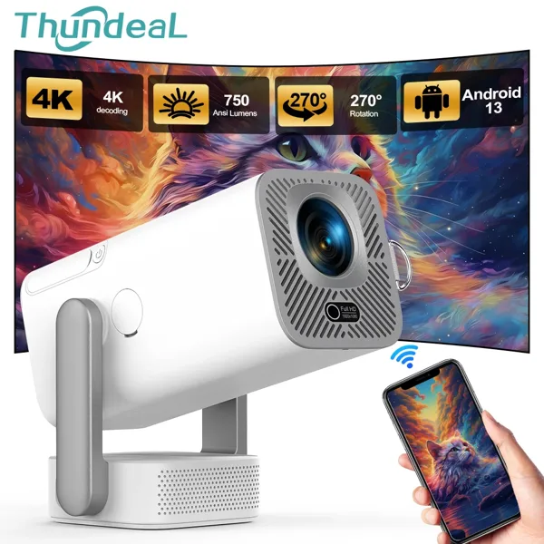 ThundeaL HD 미니 프로젝터 TD80 Pro 풀 HD 1080P 4K 비디오 WIFI 안드로이드 휴대용 홈 시어터 시네마 PK TD80W