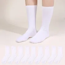 두발로 여성용 프리미엄 무지 장목 양말 10켤레