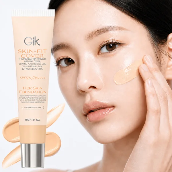 GIK 허스킨 시선파데 시선크림 물광 촉촉 커버 자외선차단 파운데이션 원컬러, 40g