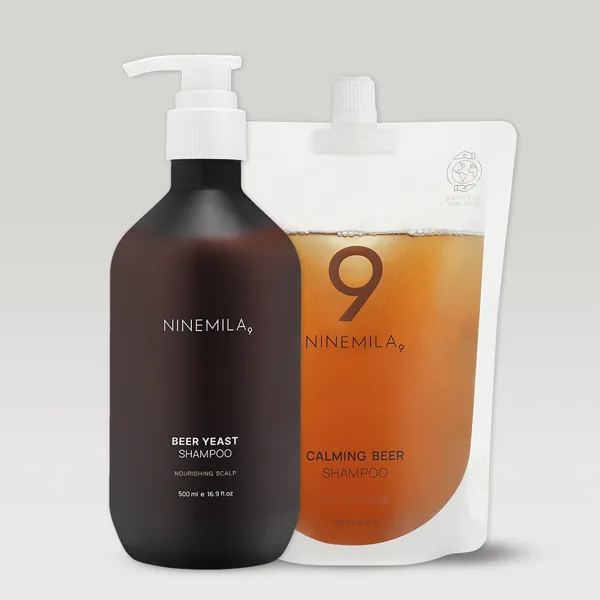 나인밀라 카밍비어 (맥주효모) 탈모샴푸 시트러스자몽향, 500ml + 500ml(리필), 1개