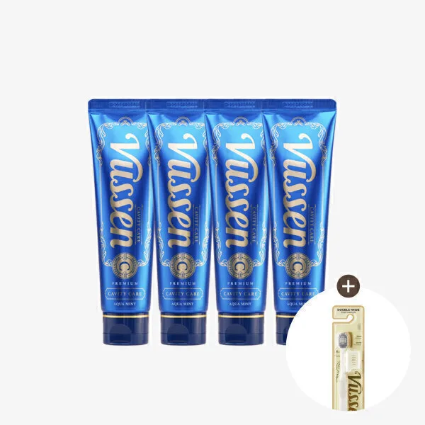 오스템 뷰센 C 충치 케어 치약 120g 4개 + 더블와이드 칫솔 1P