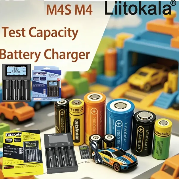 리토칼라 테스트 용량 Lii-M4S M4 배터리 충전기 (3.7V 1.2V 18650 26650 21700 14500 18350 17500 AA AAA 호환)