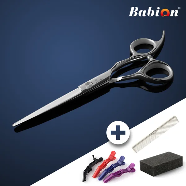 바비온 셀프 앞 머리 숱 이발 헤어 컷팅 미용 일자 가위 HE-601S 15cm(6인치)