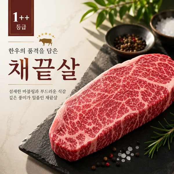 정든정육점 1++ 등급 한우채끝살 600g