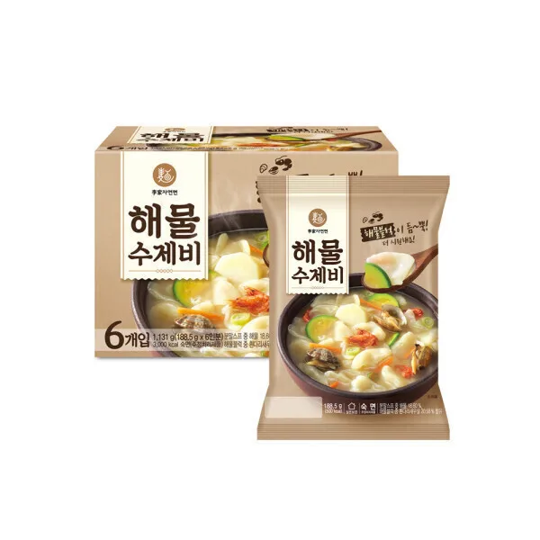 이가자연면 해물수제비 188g x 6 상온보관