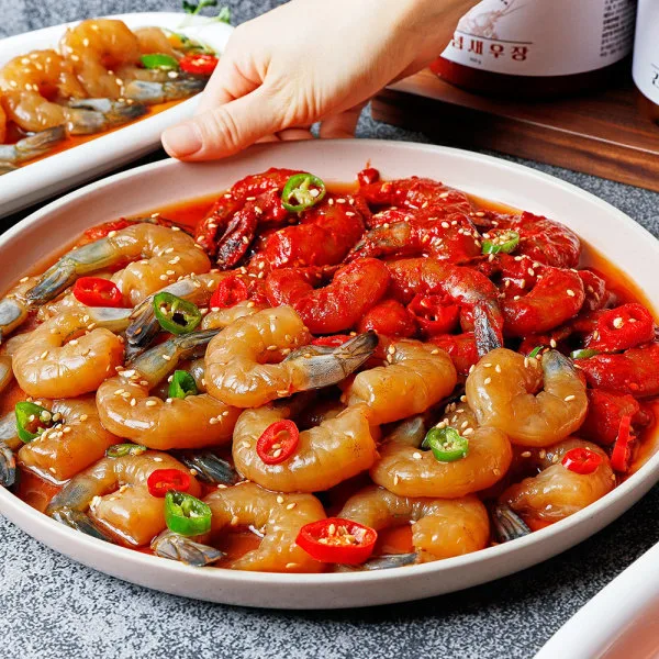 백년본가 수제 간장 깐새우장 500g+양념 깐새우장 500g