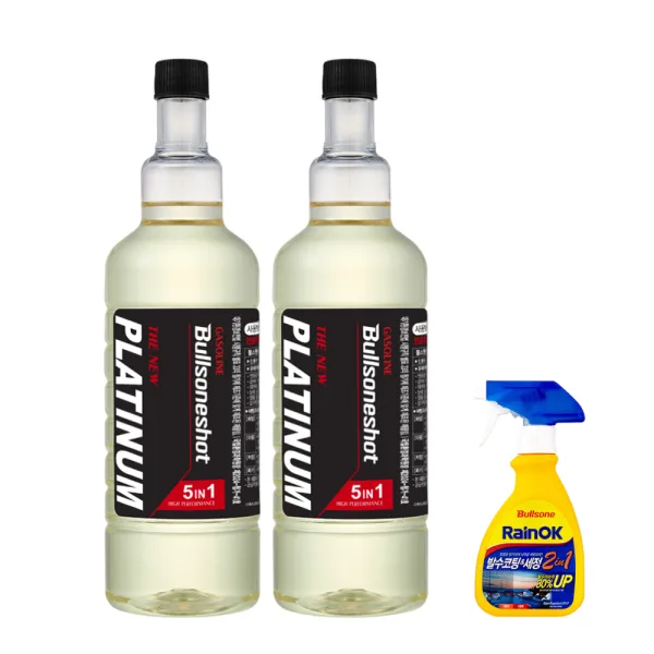 1+1 불스원샷 플래티넘 연료첨가제 5in1 500ML 2종택1(휘발유 경유) + 레인OK 2in1 300ml