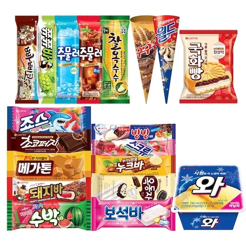 롯데웰푸드 옛날 막대 아이스크림 10종 50개