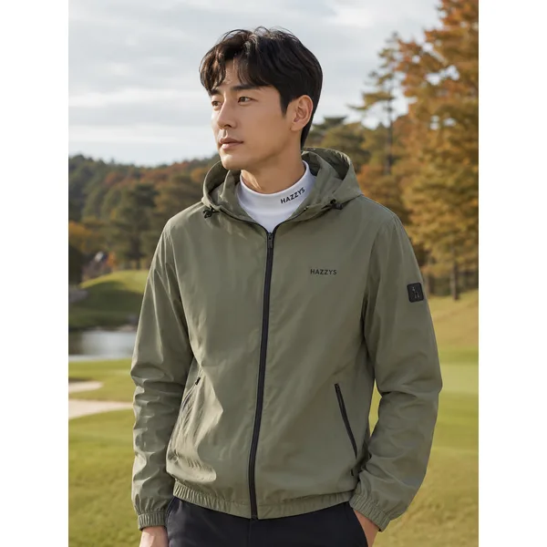 남성 카키 로고장식 후드점퍼 WPJU4C612K2