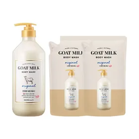 샤워메이트 산양유 오리지널 바디워시 800ml, 1개+산양유 오리지널 바디워시 리필 700ml, 2개