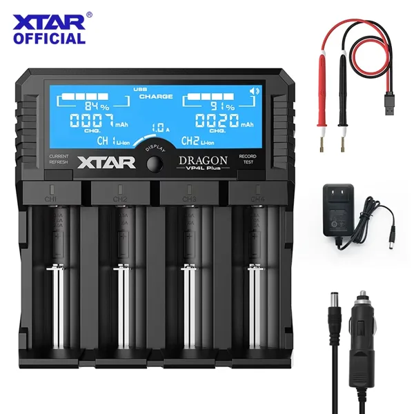 XTAR VP4L PLUS 18650 리튬 배터리 충전기 용량 전압 테스터 AA/AAA 충전식 배터리 멀티미터