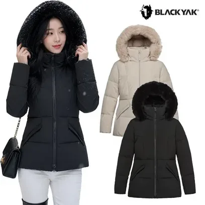 여성 데일리 중기장 폭스퍼 구스다운 파니미드다운자켓 1BYPAWU506