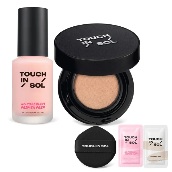 [슈퍼적립][화잘먹 SET] 터치인솔 모공 프렙 30ml+스킨 커버 쿠션(Gift 프렙2매+퍼프)