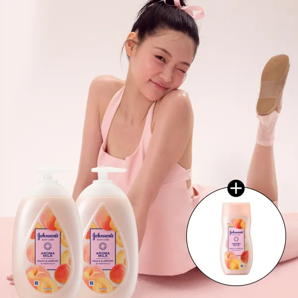 존슨즈 뷰티 바디로션 피치 애프리콧, 500ml, 2개