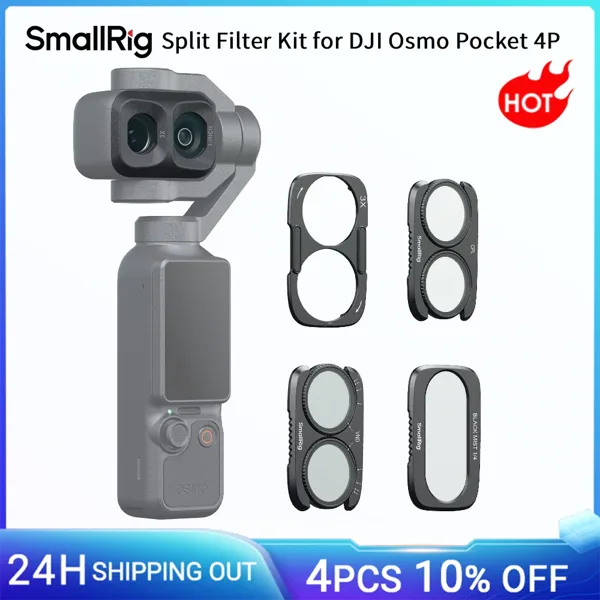DJI 오즈모 포켓 4P용 스몰리그 분할 필터 키트 (CPL / 1/4 블랙 디퓨전 / VND1-5 필터 베이스 글래스 멀티 레이어 코팅 포함)