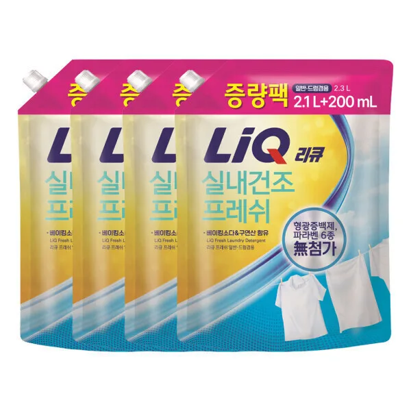 리큐 실내건조 프레쉬 세탁세제 2.3L 4개