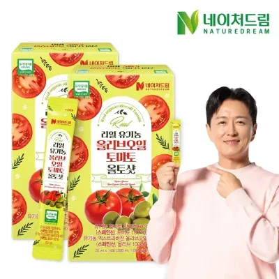리얼 유기농 올토샷 올리브오일 토마토즙 14포 2박스