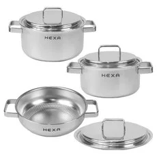 키친아트 인덕션 무연마 엠보 통5중 헥사 냄비세트 3개, 1세트, 양수 18cm + 양수 20cm + 전골 24cm 할인 웰컴백 적용됨 내일(토) 도착 새 상품, 박스 훼손 (2)최저 (16) 최대 할인