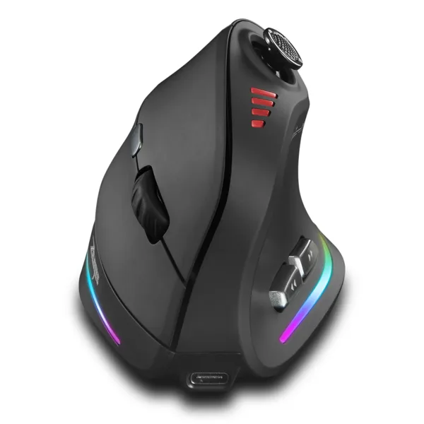 ZELOTES F18 수직 인체 공학적 마우스 2.4G 무선 마우스 Bluetooth 24000DPI, PC 컴퓨터 노트북 용 프로그래밍 게임용 마우스 포함