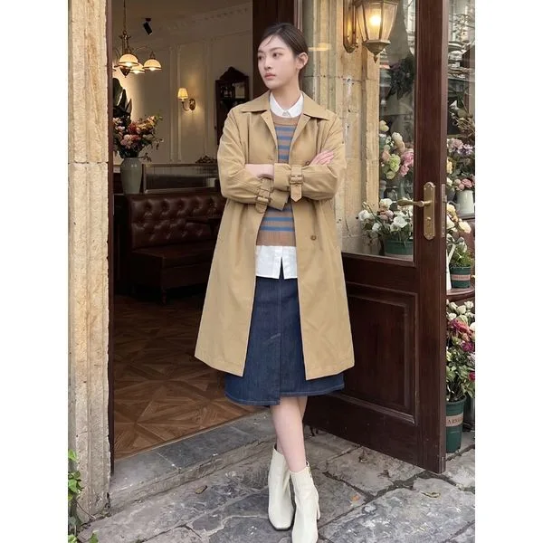 피어로즈 벨티드 맥시 트렌치 코트 LFCAO292_BE