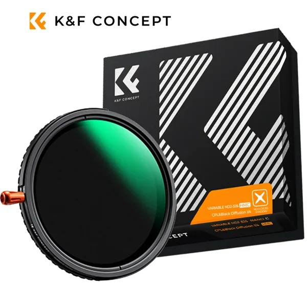 K&F CONCEPT 3-in-1 필터: 가변 ND2-32, CPL, 블랙 디퓨전, 1/4 조절 가능, 노출 제어, 반사 제거, 부드러운 영화적 효과