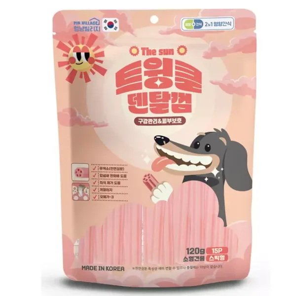 멍냥빌리지 트윙클 가수분해 껌 덴탈껌 피부 스틱형 120g