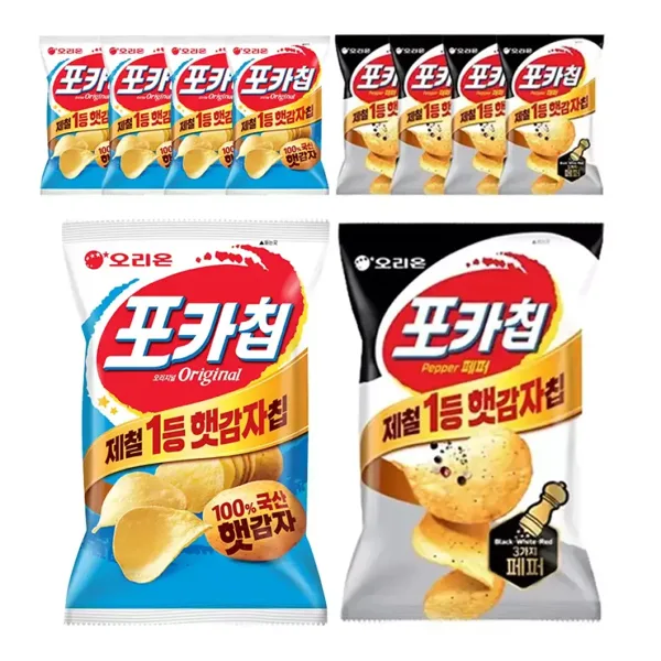 오리온 포카칩 오리지널, 66g, 5개 +  트리플페퍼 60g,5개