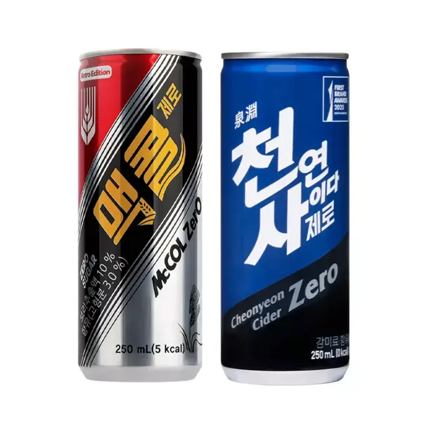 천연사이다 제로 + 맥콜 제로 250mL X 60캔 (각 30캔)