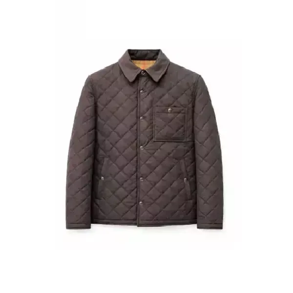FARSLEY 파슬리 남성 양면 체크 카라 퀼팅자켓 BLACK/TAUPE BROWN 81193371