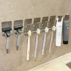 헤인느 강력 접착 스텐 칫솔꽂이 세트, 4인용, 1세트
