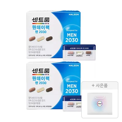 센트룸 원데이팩 맨 2030, 2개 + 증정(쇼핑백, 1개)