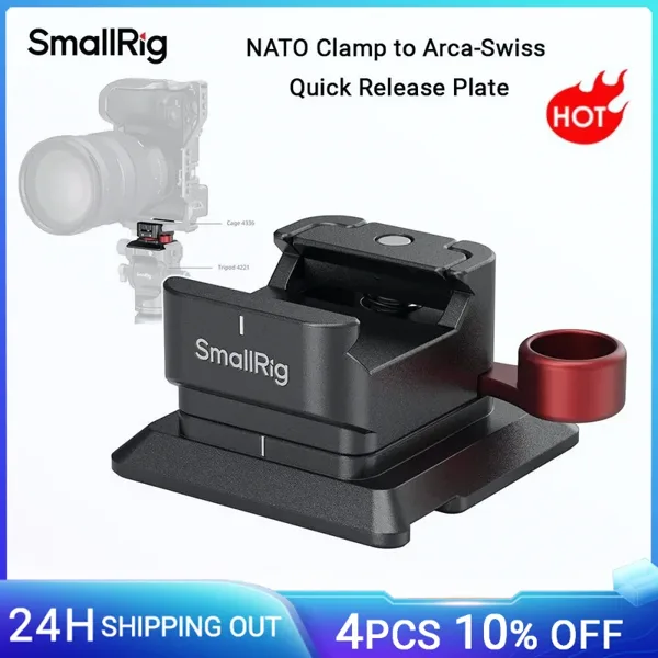 SmallRig 나토 클램프-아르카 스위스 퀵릴리즈 플레이트, 나토 클램프 포함, 아르카 타입 MD4857 용 삼각대와 호환 가능