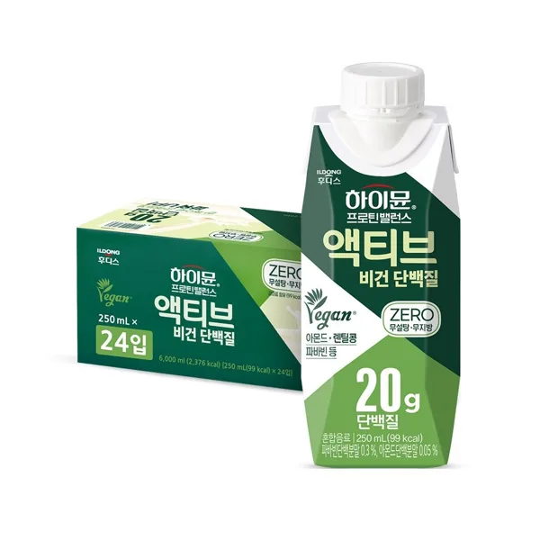 하이뮨 프로틴 밸런스 액티브 비건 단백질 250ml 24개